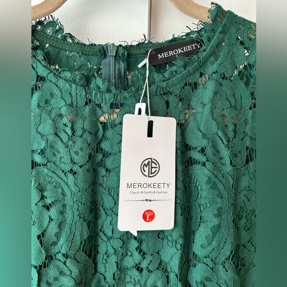 Sleeveless Lace Floral - Green, Large, NWT - Picture 7 of 9